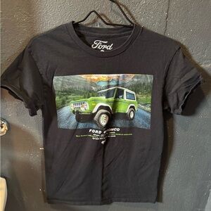 Green Ford Bronco Logo Black Short Sleeve T-Shirt